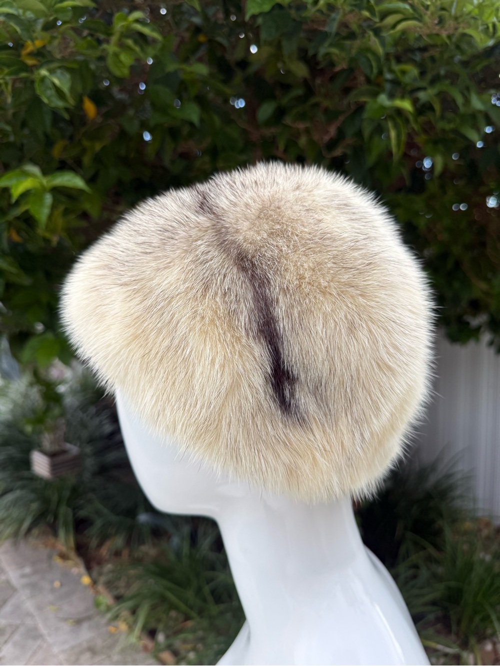 Vintage Saks Fifth Avenue Cross Mink Fur Hat 1950s 1960s Mid Century